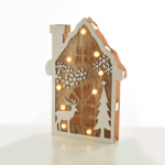 ACA Lighting X0591106 Plywood къща – 9 топли LED бат. (2×AA) IP20 19×4×29см