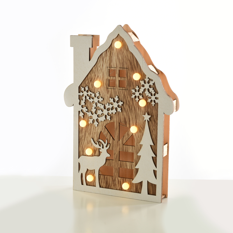 x0591106.png ACA Lighting X0591106 Plywood къща – 9 топли LED бат. (2×AA) IP20 19×4×29см