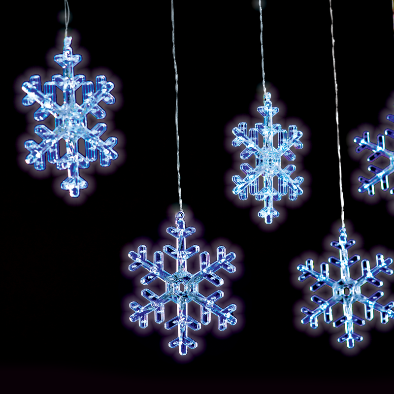 x0612024203.png ACA Lighting X0612024203 Снежинки ледени висулки – 120 LED студена светлина 30 50см адаптер 31V постоянен режим свързваемо (макс 3) IP44 3м прозрачен кабел
