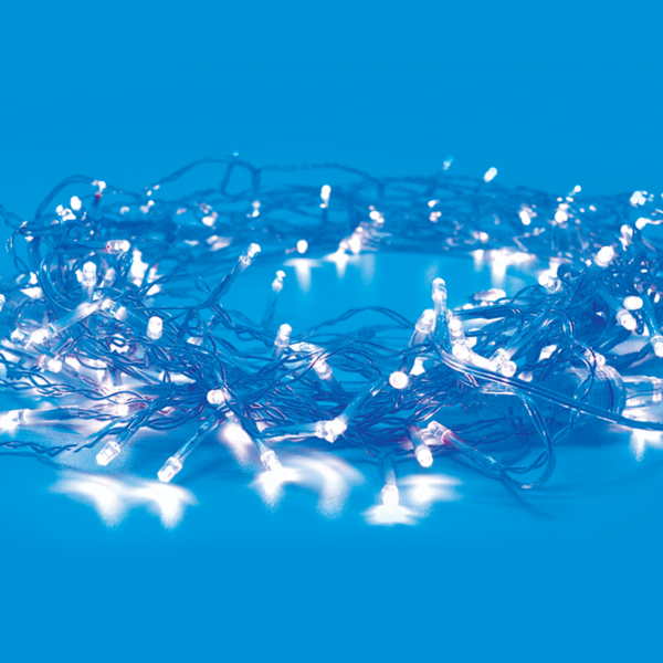 ACA Lighting X0620612 20 LED гирлянд батерии 2×AA син постоянен режим IP20 190 + 30см прозрачен кабел