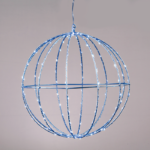 ACA Lighting X0624064226 Сребърна топка Ø40см – 240 мини LED синьо сребърна тел адаптер 4.5V IP44 3м кабел