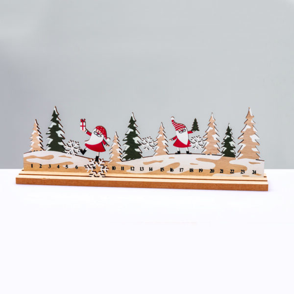 ACA Lighting X063361 Дървен мотив – XMAS с Дядо Коледа 33×5×10см