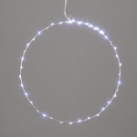 ACA Lighting X065524227 Сребърен кръг Ø40см – 55 мини LED студено бяло сребърна тел адаптер 3V IP44 3м прозрачен кабел