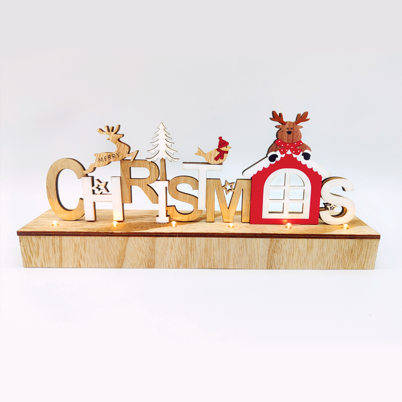 x06611244.png ACA Lighting X06611244 Дървена маса XMAS – 6 LED бат. (2×AA) топла светлина IP20 30×6×13см