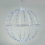 ACA Lighting X069624226 Сребърна топка Ø20см – 96 мини LED студено бяло сребърна тел адаптер 4.5V IP44 3м кабел
