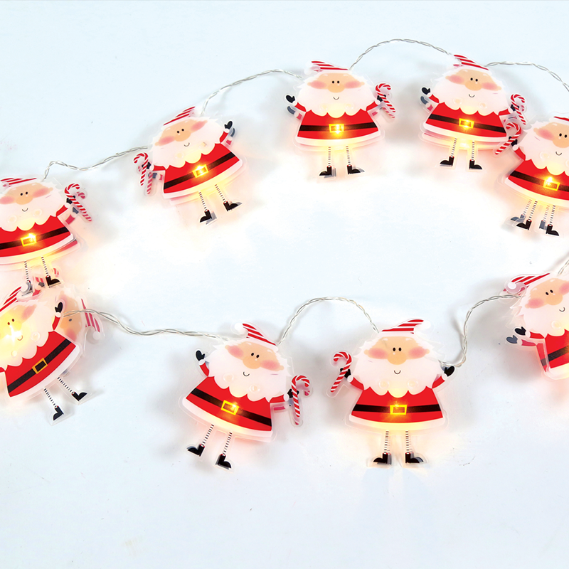 x07101124.png ACA Lighting X07101124 Пластмасов дядо Коледа – 10 LED батерии 2×AA топла светлина IP20 135 + 30см прозрачен кабел