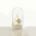 ACA Lighting X07101134 Пластмасова топка – бяла къща 10 мини топли LED бат. (3×AA) IP20 Ø11×19см