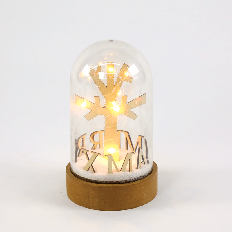 x07101135.png ACA Lighting X07101135 Пластмасова топка – коледно дърво 10 мини топли LED бат. (3×AA) IP20 Ø11×19см