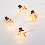 ACA Lighting X07151102 Снежен човек – 15 мини LED гирлянд топла светлина сребриста медна тел батерии 2×AA IP20 140 + 30см прозрачен кабел