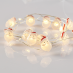 ACA Lighting X07151103 Дядо Коледа – 15 мини LED гирлянд топла светлина сребриста медна тел батерии 2×AA IP20 140 + 30см прозрачен кабел