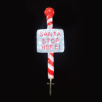 ACA Lighting X0812022232 Акрилен знак Santa Stop Here” – 120 LED студено бяло IP44 35×13×100см 30см кабел