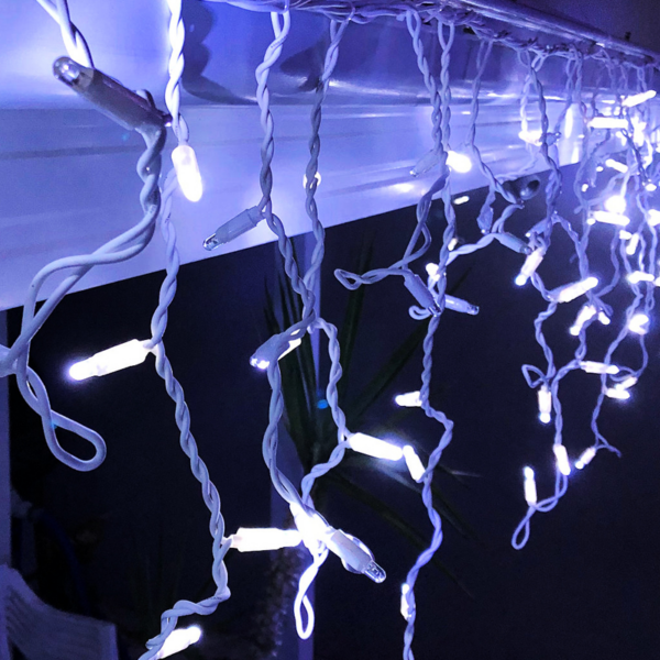 ACA Lighting X081442414 144 LED гумен дъжд светлина студена бяла светлина свързваемо (макс 20) постоянен режим IP44 300×60см 1.5м кабел