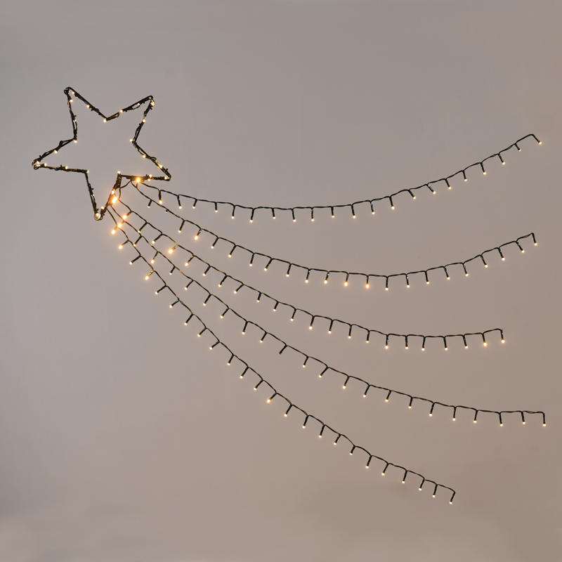 x081501225.png ACA Lighting X081501225 Shooting Star – 5 реда 150 топли LED 8 функции адаптер 4.5V IP44 30см (1м ред) 5м кабел