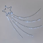ACA Lighting X081502225 Shooting Star – 5 реда 150 студени LED 8 функции адаптер 4.5V IP44 30см (1м ред) 5м кабел