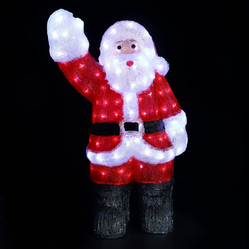 x08150228.png ACA Lighting X08150228 Акрилен махащ Дядо Коледа – 150 LED студено бяло IP44 30×27×60см 30см кабел