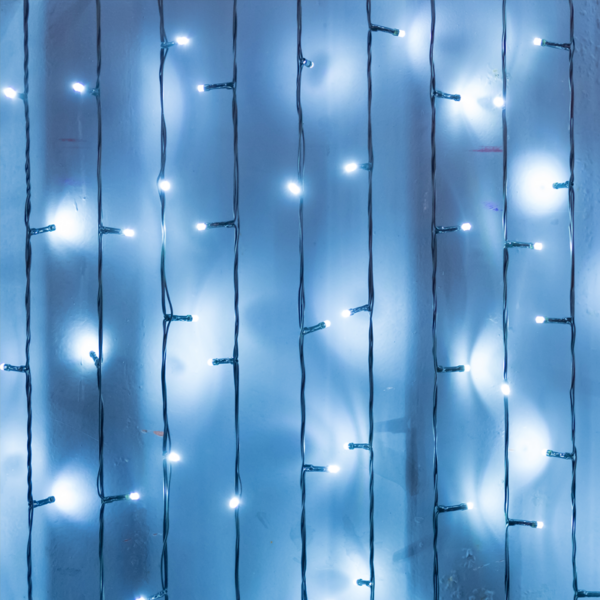 ACA Lighting X08240231N 240 LED гумена завеса студена светлина свързваемо (макс 8) постоянен режим IP65 200×100см 1.5м кабел