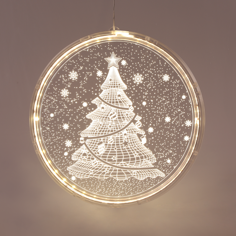 x08241259.png ACA Lighting X08241259 3D акрилна елха – 24 топли LED стеди IP20 21×21.6см USB кабел