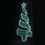 ACA Lighting X082702219N Коледно дърво – 270+200 LED стълбов мотив 7.5м въжена лента + гирлянда студено бяло + зелено стеди IP65 750×200см 1.5м кабел
