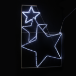 ACA Lighting X082882215 Три звезди – 288 LED стълбов мотив 8м 2-жилна въжена лента студено бяло стеди IP44 100×150см 1.5м кабел