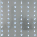 ACA Lighting X0848222 48 LED завеса със звезди студена светлина адаптер 8 функции IP44 5м зелен кабел