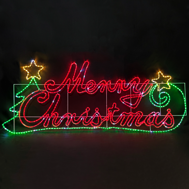 x085763222.png ACA Lighting X085763222 MERRY CHRISTMAS WITH TREE – 576 LED 24м въжена лента мултиколор флаш IP65 205×81см 1.5м кабел