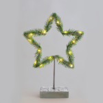 ACA Lighting X09151107 STAR маса – 15 мини LED сребърна тел бат. (2×AA) IP20 H40см