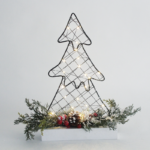 ACA Lighting X09301101 TREE маса – 30 мини топли LED сребърна тел бат. (3×AA) IP20 25×5×40см