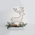 ACA Lighting X09301102 REENDEER маса – 30 мини топли LED сребърна тел бат. (3×AA) IP20 25×5×30см