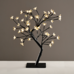 ACA Lighting X1036141 Дърво със силиконови цветя 36 LED адапт. 24V DC топла светлина IP20 45см 3м черен кабел