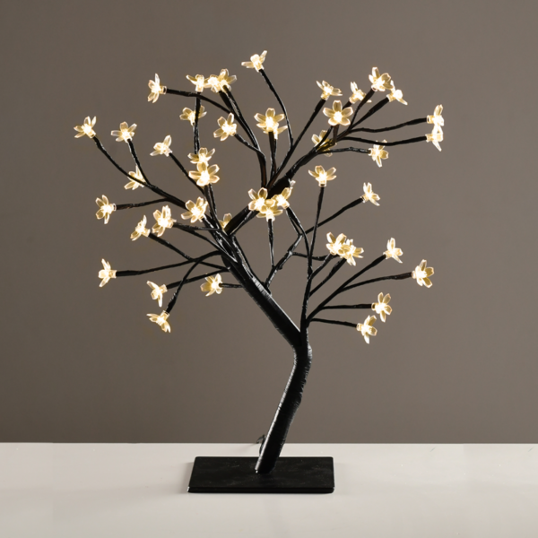 ACA Lighting X1036141 Дърво със силиконови цветя 36 LED адапт. 24V DC топла светлина IP20 45см 3м черен кабел