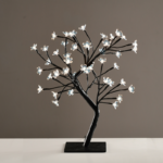 ACA Lighting X1036241 Дърво със силиконови цветя 36 LED адапт. 24V DC студено бяла светлина IP20 45см 3м черен кабел