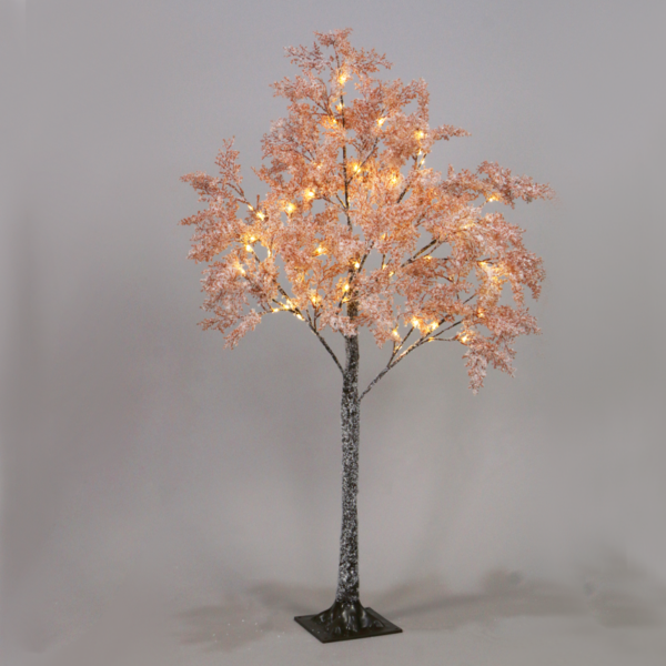 ACA Lighting X1060145 Снежно цветно дърво 60 топло бели LED адапт. 4.5V IP44 H120см основа 17×17см 3м кабел