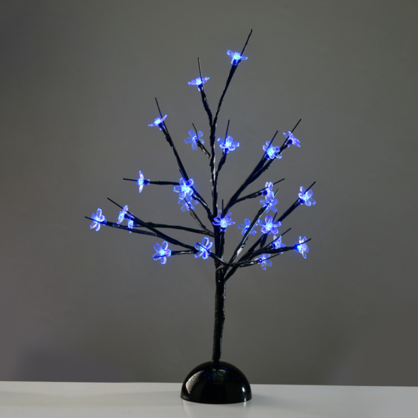 ACA Lighting XCHERRYLEDBL45 Маса борче – 25 LED мотив светлини бат. 3×AA синя светлина IP20 10×10×45см