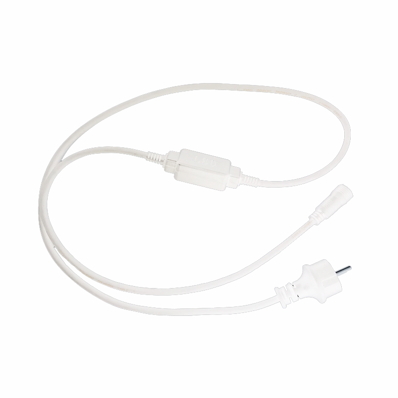 xconplugled150w.png ACA Lighting XCONPLUGLED150W Щепсел с бял кабел и конектор за LED 2-жилна маркуч-лайт декорация IP44 1.5 м