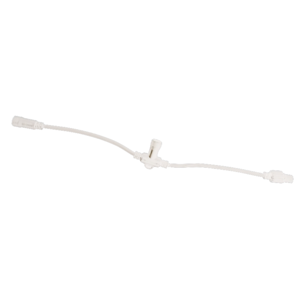 ACA Lighting XCONR1OUTW Бял кабелен конектор за 2-жилна маркуч-лайт декорация (1 към 1) IP44 0.5 м