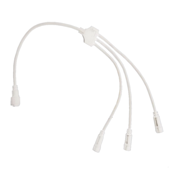 ACA Lighting XCONR3OUTW Бял кабелен конектор за 2-жилна маркуч-лайт декорация (1 към 3) IP44 0.5 м