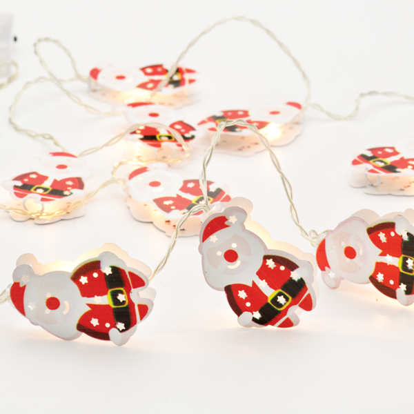 ACA Lighting XMSANTA102A Метален мотив Дядо Коледа – 10 LED батерии 3×AA топла светлина IP20 135 + 30см прозрачен кабел