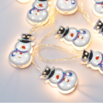 ACA Lighting XMSNMAN102A Метален мотив снежен човек – 10 LED батерии 3×AA топла светлина IP20 135 + 30см прозрачен кабел