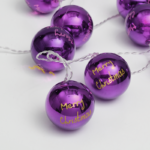 ACA Lighting XPPBALL10WW2AT Пластмасови топки – 10 LED батерии 3×AA таймер (6 ON   18 OFF) топла светлина лилава пластмаса IP20 135 + 30см прозрачен кабел