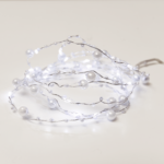 ACA Lighting XSW20W2APEARL Мотив перла – 20 LED студена бяла светлина сребриста медна тел батерии 2×AA IP20 2м + 10см 1.2W