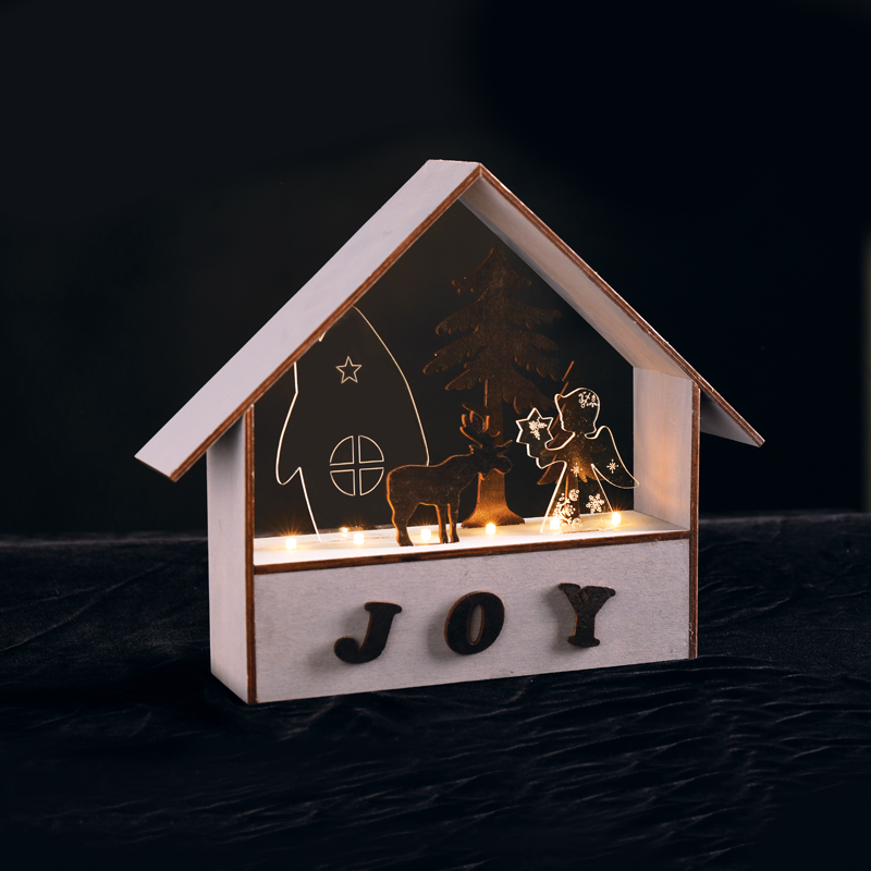 xwhomea3a.png ACA Lighting XWHOMEA3A WOODEN HOUSES – 6 LED бат. (2×AAA) сиво дърво топла светлина IP20 27.8×6.5×24.5см