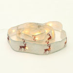 ACA Lighting X07201189 Бяла панделка с елени – 20 LED медна тел топла светлина сребърен кабел батерии 2×AA (не са включени) IP20 2м + 30см 1.2W