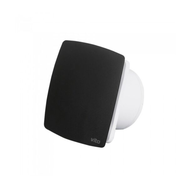 Vito 8005380 ВЕНТИЛАТОР ЗА БАНЯ VENTI FM100 Φ100MM 12W ПЛОСЪК С ВЪЗВРАТНА КЛАПА ЧЕРЕН МАТ