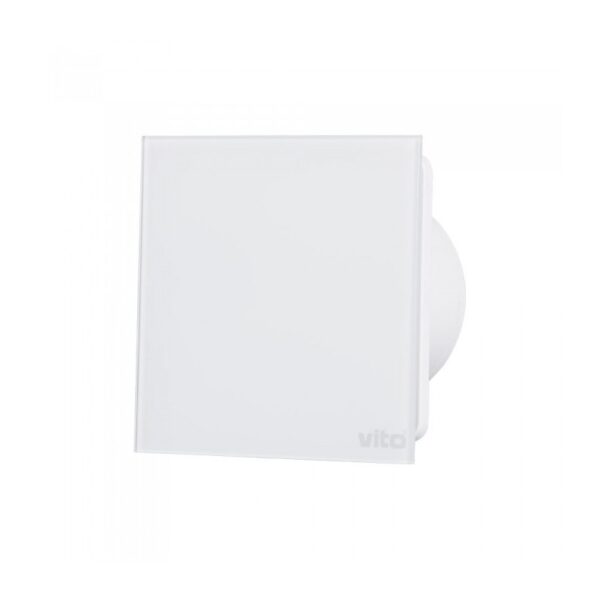 Vito 8005231 ВЕНТИЛАТОР ЗА БАНЯ VENTI GLM100 Φ100MM 12W СТЪКЛЕН ПАНЕЛ ЛАГЕР БЯЛ МАТ