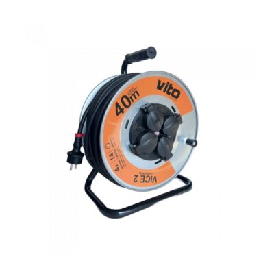 Vito 8008160 МАКАРА С КАБЕЛ 40М х 3G2 5 VICE 2 4 КОНТАКТА ДЕТСКА ЗАЩИТА ТЕРМИЧНА ЗАЩИТА IP44 МЕТАЛЕН