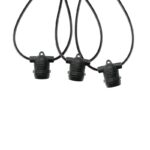 Vito 7300181 STRING 15N GARLAND WITH 15M CABLE 15xE27 BASES CONNECTABLE MAX 5PCS IP44 BLACK