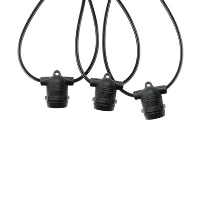 Vito 7300181 STRING 15N GARLAND WITH 15M CABLE 15xE27 BASES CONNECTABLE MAX 5PCS IP44 BLACK