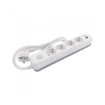 Vito 8007040 РАЗКЛОНИТЕЛ С КЛЮЧ UNICO N4U СЪС ЗАЩИТА ЗА ДЕЦА 1 5M КАБЕЛ 3G1 5 USB A USB C БЯЛ СИВ