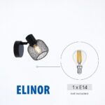 Vivalux VIV005278 Спот ELINOR SP958-1R 1xE14 метал+PVC мрежа черен