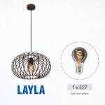 Vivalux VIV005284 Полилей LAYLA SSP964-1H 1xE27 метал+PVC кафявo